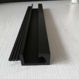 工厂供应加厚g型拉手铝型材卡25mm木板扣手铝材抛光黑色卡板拉手