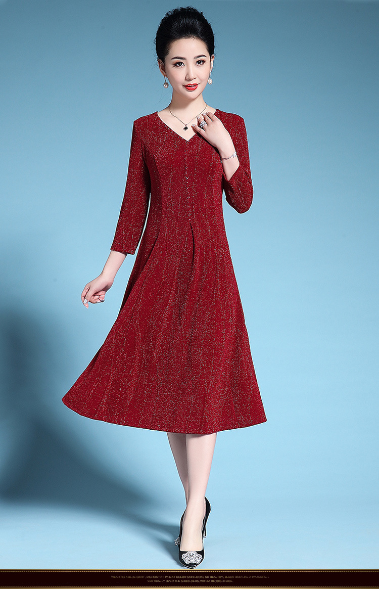 婚礼妈妈礼服40-50岁中老年女装喜婆婆婚宴装连衣裙高贵2020秋装