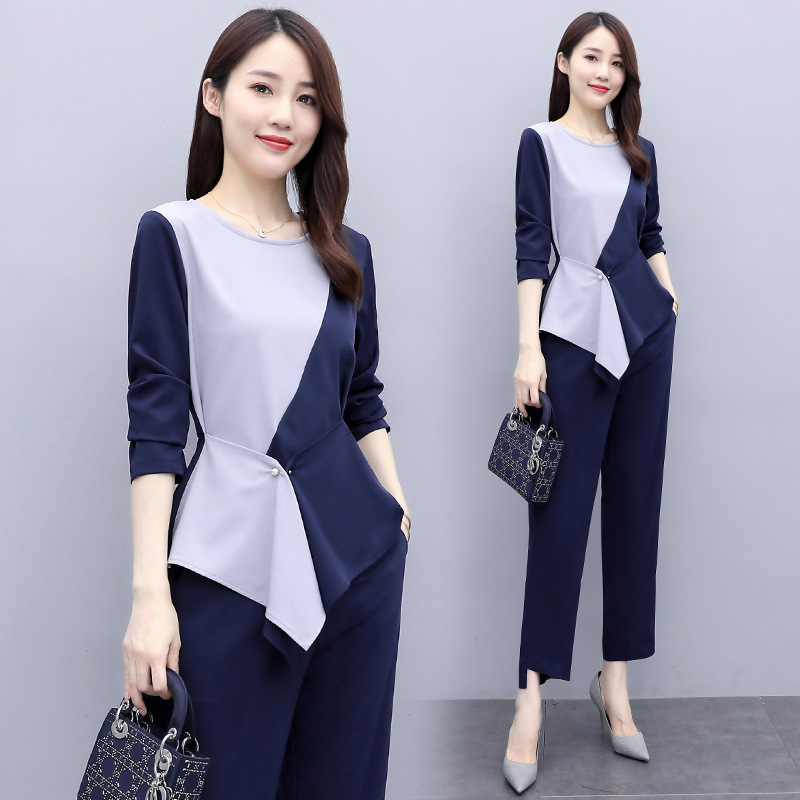 时尚套装女2020年秋季新款女装气质御姐名媛洋气显瘦职业装两件套