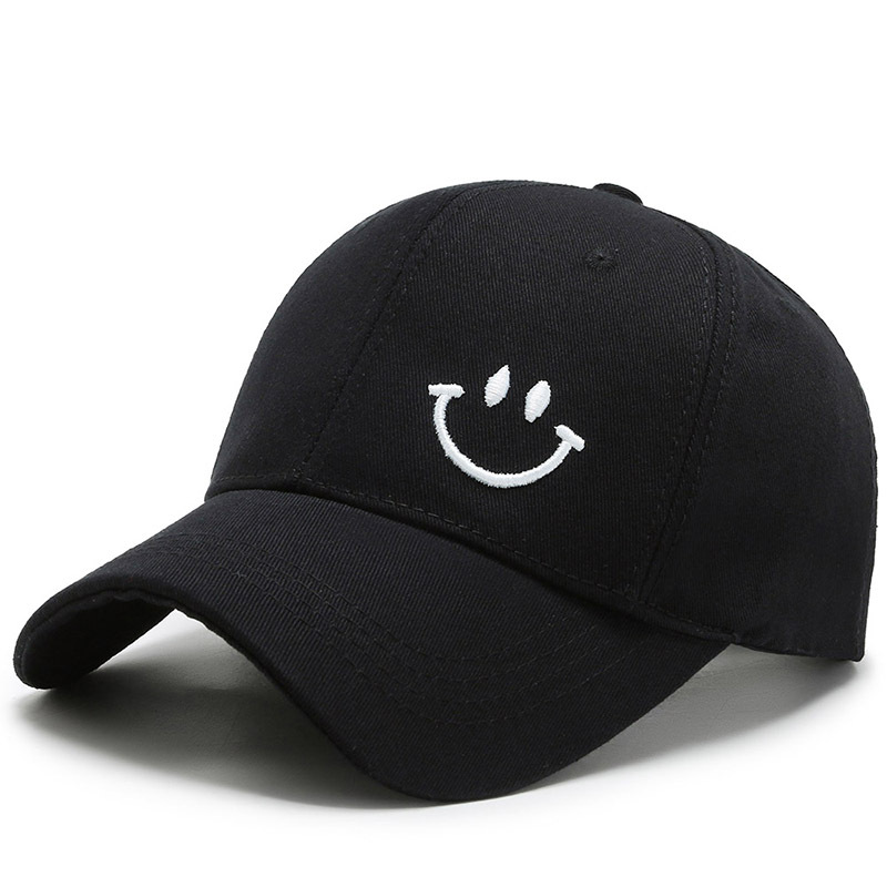 Men's and Women's Fashion Trend Four Seasons Hat Korean Smiling Face Hat Sun-Proof Baseball Cap Sports Leisure Peaked Cap