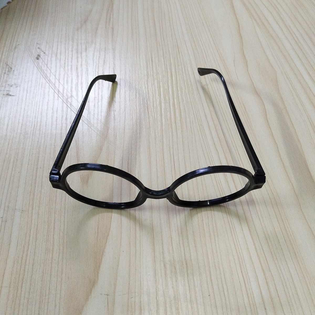 黑色塑料无镜片眼镜框 金色圣诞老人眼镜 化妆舞会金色框眼镜道具