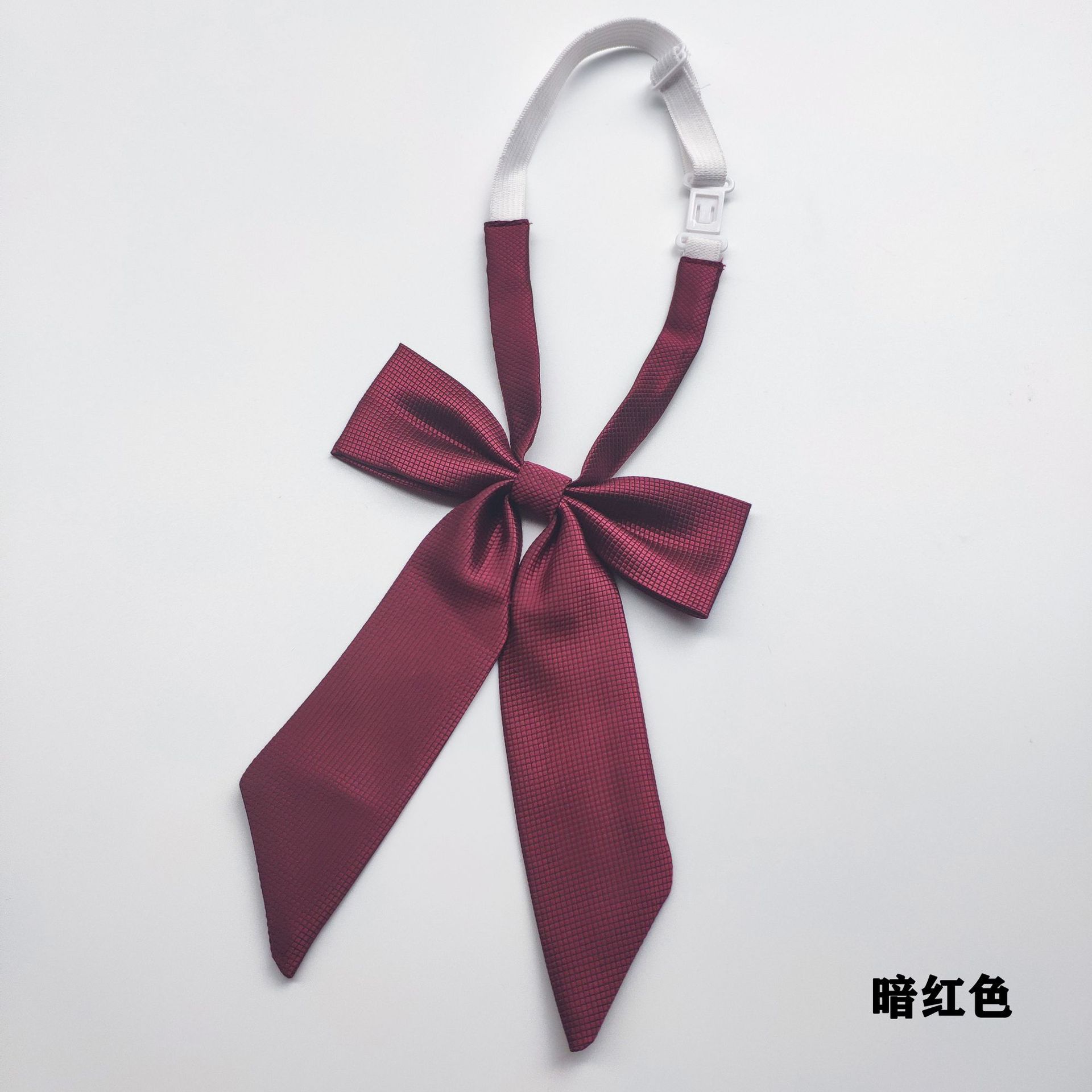 纯色细螺纹长柄女士领花魔方格版休闲女士蝴蝶结厂家直销