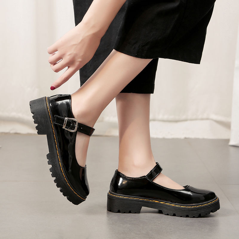 洛丽塔圆头女仆萝莉鞋动漫搭扣cos皮鞋学院风制服女鞋子play亮皮