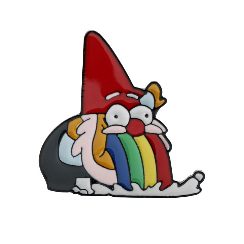 动画周边 圣诞老人徽章gravity falls 怪诞小镇吐彩虹小矮人胸针