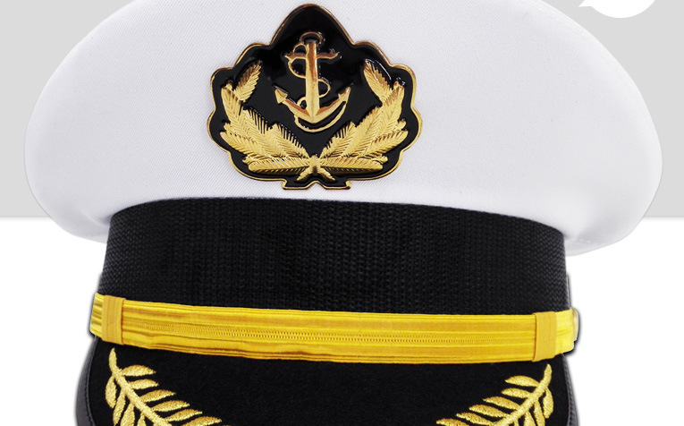 海军大盖帽海员水手大檐帽船长白色大盖帽子演出礼仪物业大盖帽男