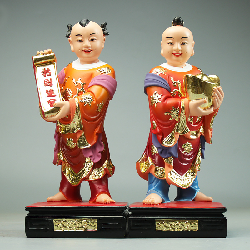 招财进宝童子摆件招财童子进宝郎君神像道教财神护法财运树脂摆件