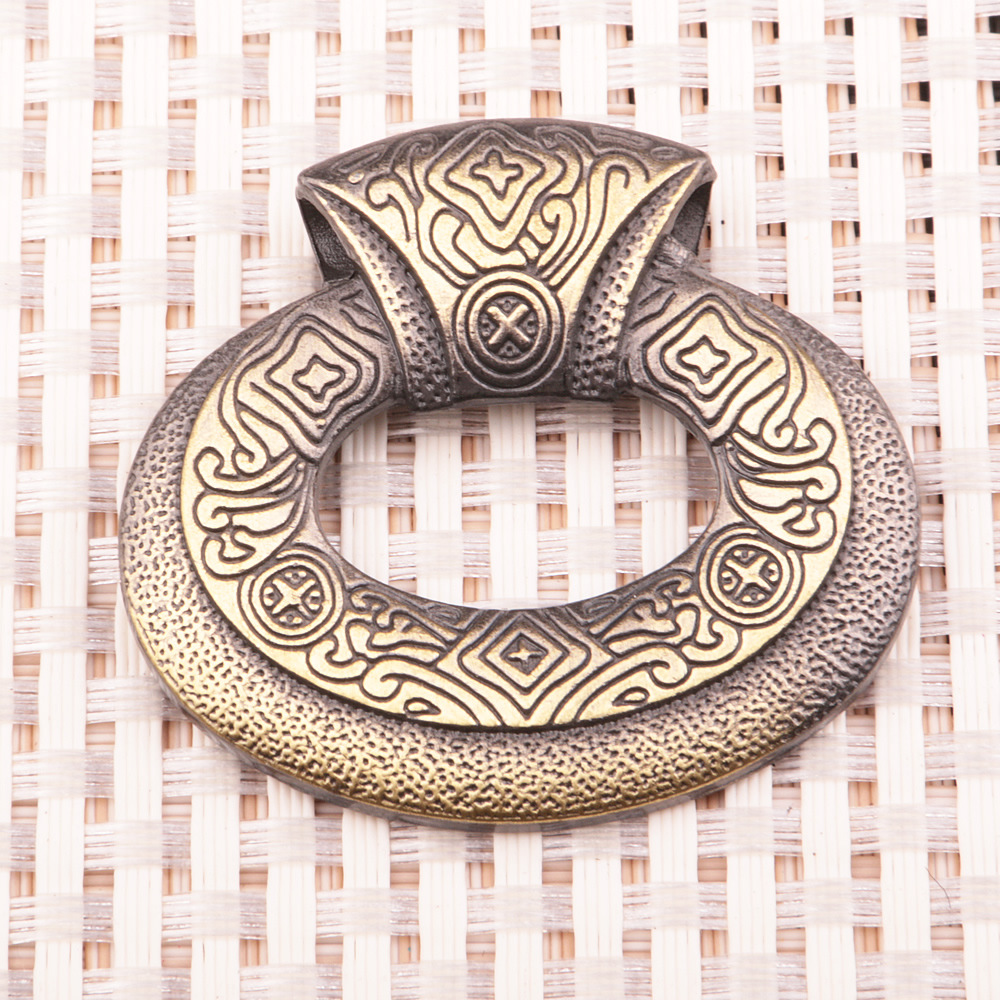 锌合金祥云雕花椭圆形吊坠青古拉丝保色挂件 手工diy项链发簪配件