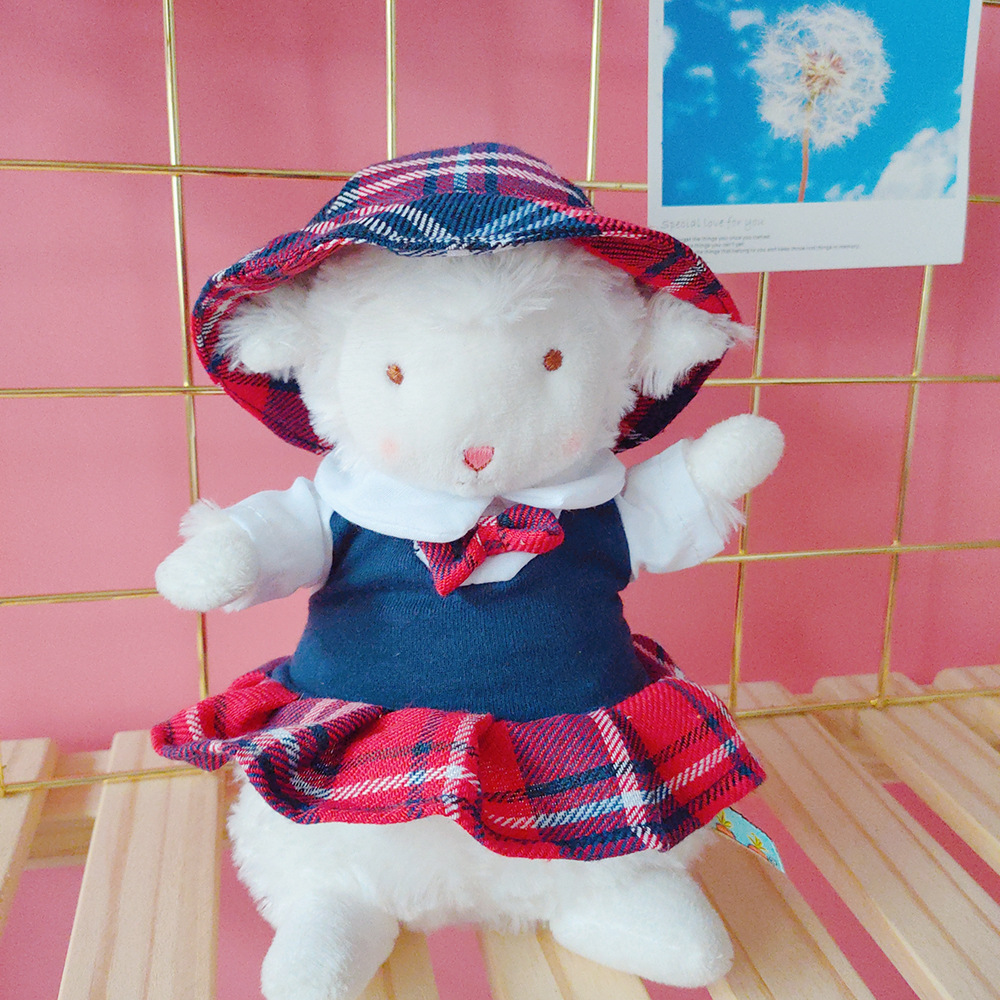 抖音小羊学院风小羊玩偶衣服棉花娃娃帽子向日葵连衣裙套装代发8