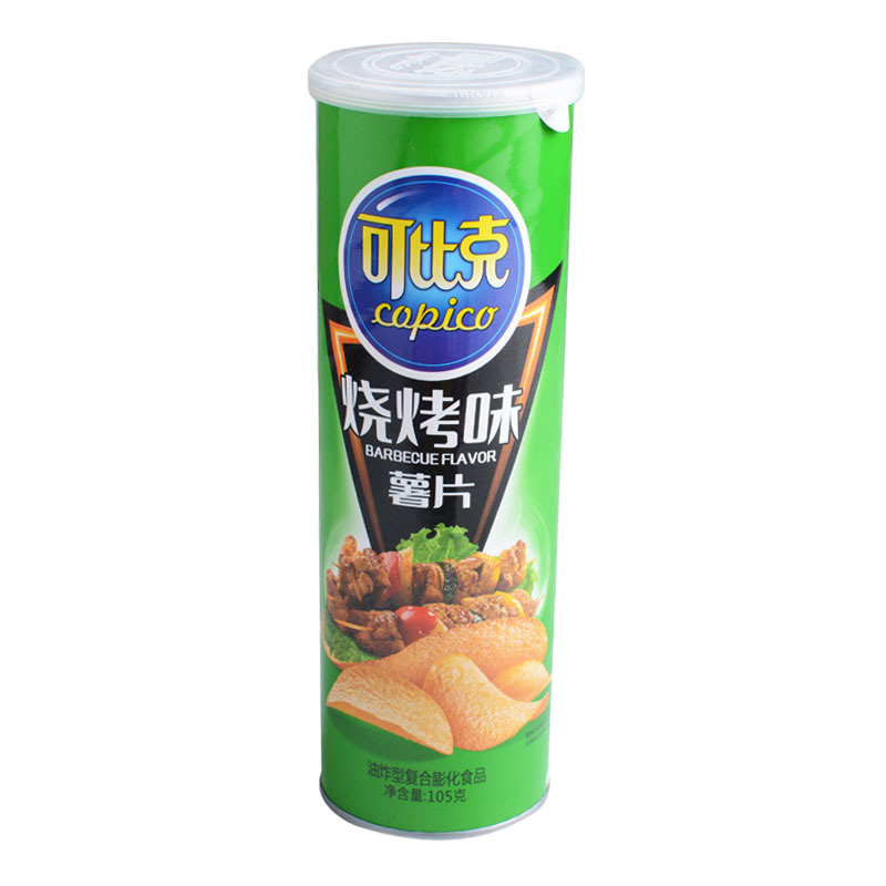 可比克薯片105g罐装桶装办公室宿舍休闲零食多口味混装批发