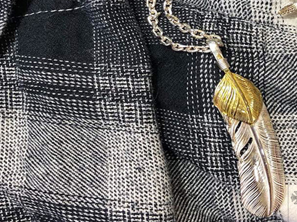 海芸达s925纯银吊坠gros高桥吾郎羽毛纯手工项链饰品送男友礼物