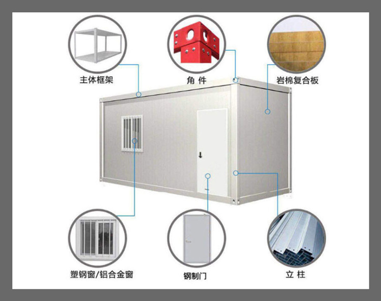 固定式集装箱房 可打通打包箱房办公室 钢结构箱房住宿仓库