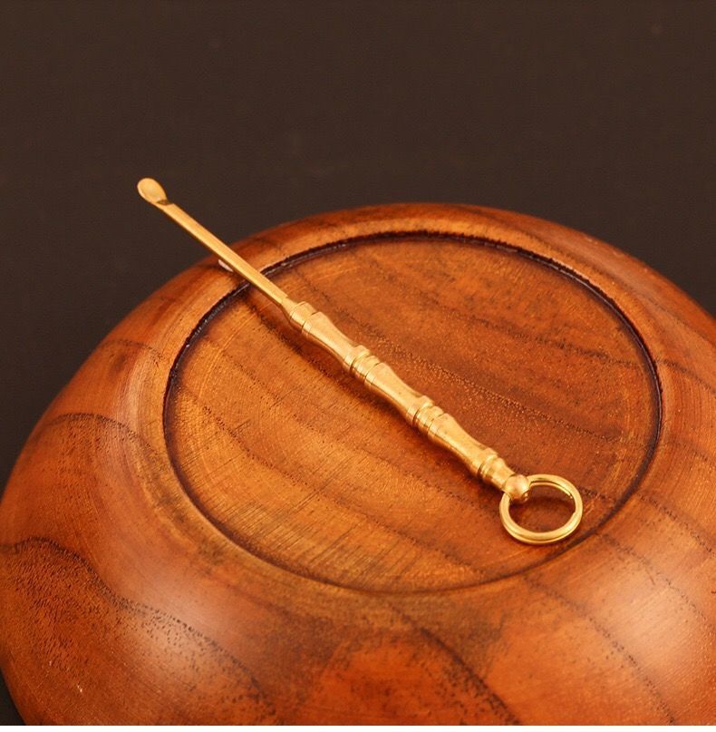 手工铜掏耳勺铜耳勺老式纯铜成人钥匙扣挂件吊坠挖耳朵耙工具