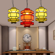 新中式火锅店吊灯个性六角灯笼中国风餐厅茶楼饭店包厢走廊带射灯