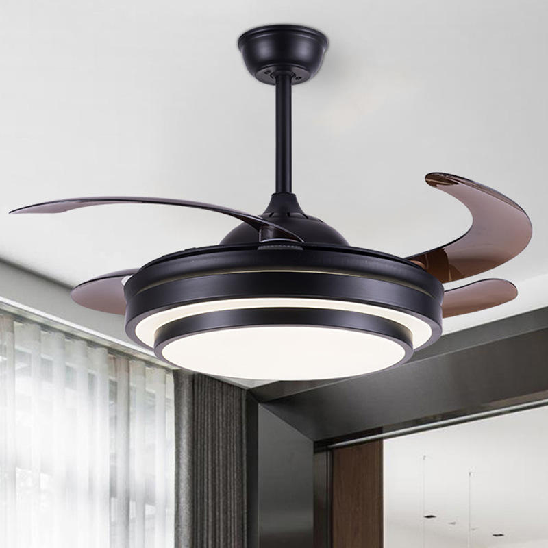 风扇灯客厅灯外贸爆款隐形风扇吊灯卧室电扇灯变频现代简约吊扇灯