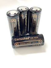Cartuchas品牌 26650锂电池 3.7v锂离子锂电池 5000毫安足容电池
