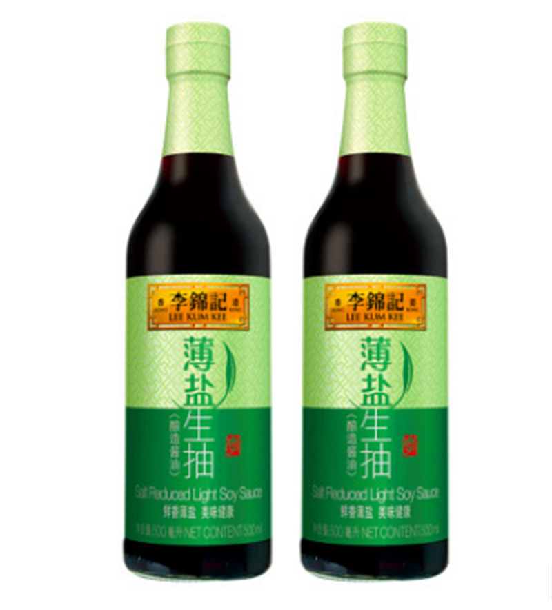 李锦记薄盐生抽500ml/瓶 酿造减盐酱油凉拌炒菜家用调味生抽酱油