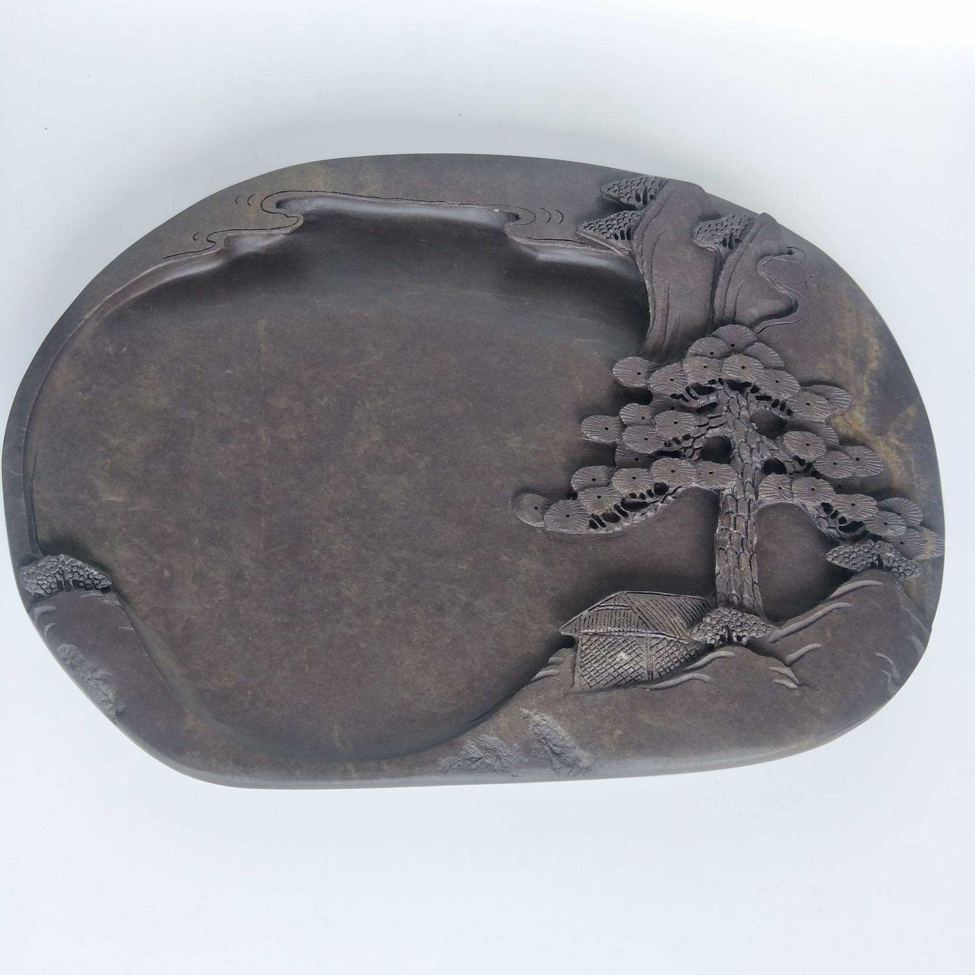 砚台厂家直销端砚斧柯东精美实用荷塘砚书法家艺术家收藏配送锦盒