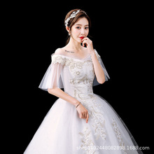 厂家直供新款婚纱礼服2024韩版苏州修身结婚大码新娘蕾丝绑带影楼