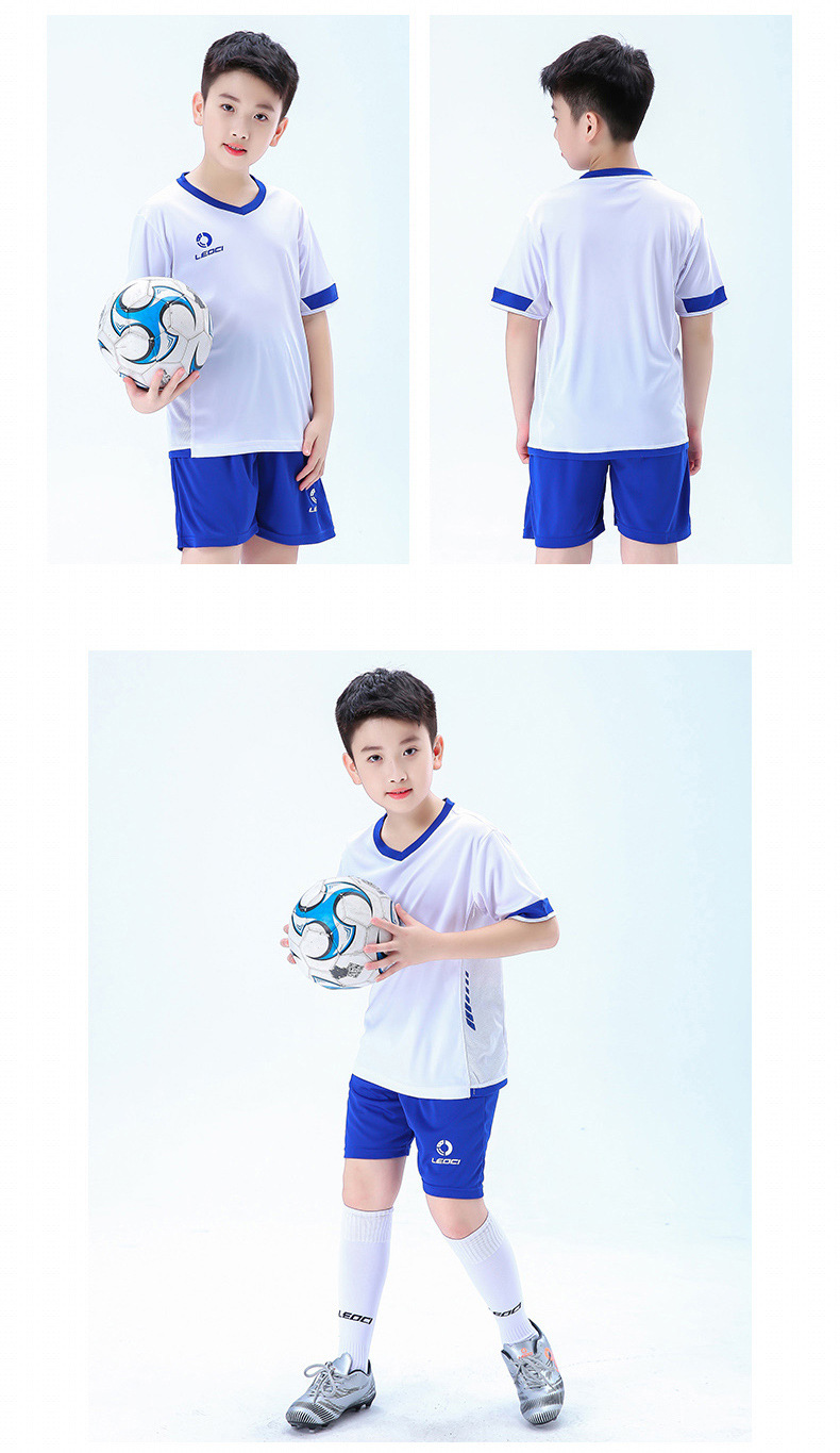 儿童足球服套装 童装定制训练服团购比赛中小学生儿童光板足球衣