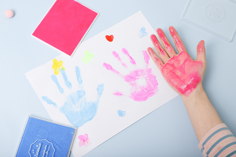 幼儿园儿童diy手指画印泥 手掌印台 会场签到印台 指纹画彩色印泥