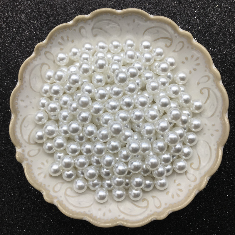 美甲珍珠饰品平底半圆无孔珍珠纯白色仿珍珠鞋包补手工贴片发饰珠