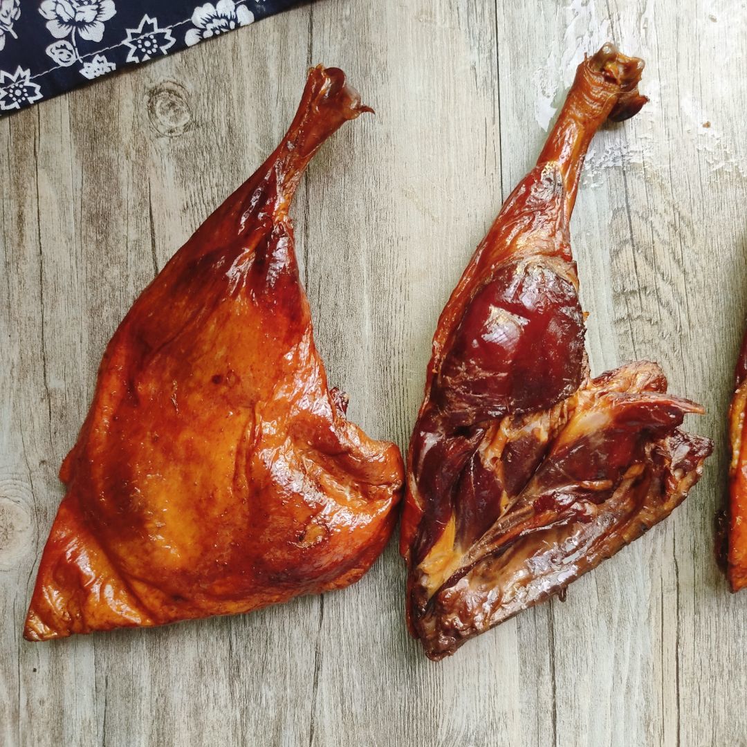 湖南特产传统腌鸭腿 传统工艺烟熏腊鸭腿一斤装烟熏风干咸鸭边腿