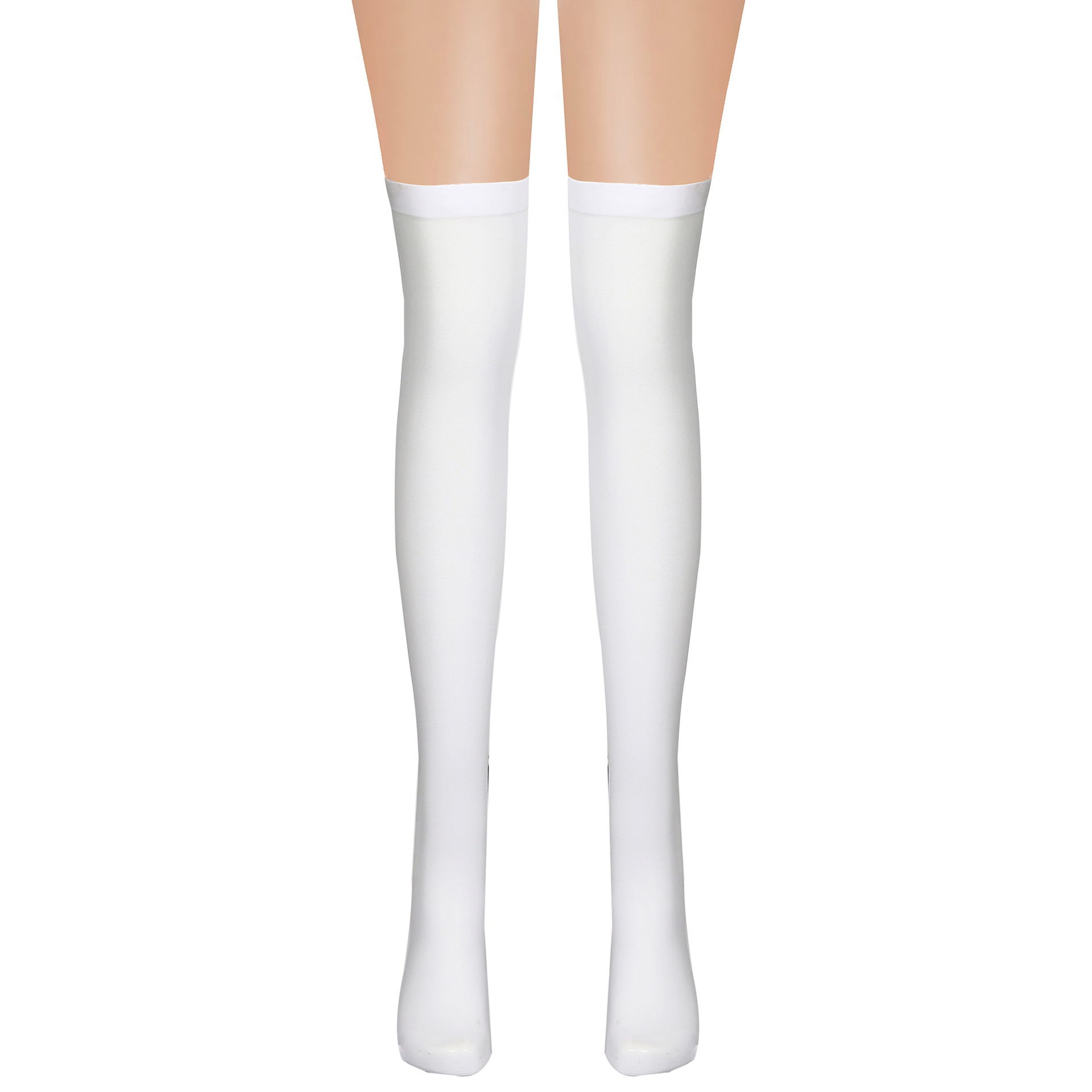 白色外贸女佣袜子 女式过膝透视长筒袜 吊带袜 女士性感情趣丝袜