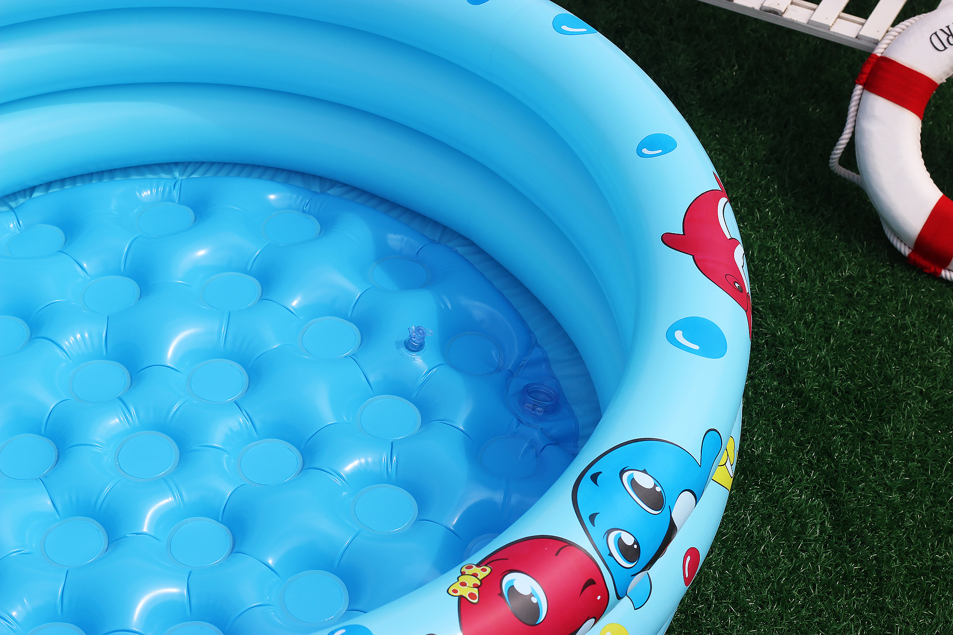 新款家用充气儿童海洋球池婴儿圆形印花游泳池钓鱼戏水池玩具现货