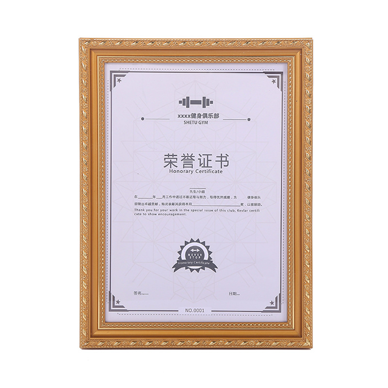 新款桌面相框摆饰毕业画框结业a4纸树脂像框架摆放装裱奖证书批发