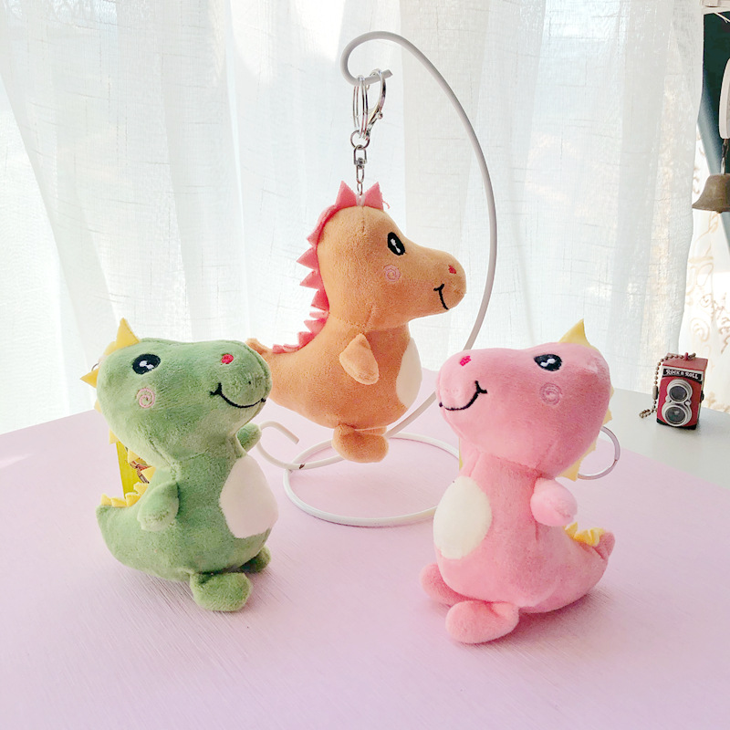糖果色俏皮宝宝龙毛绒玩具挂件小恐龙包包服装配饰女生卡通钥匙扣