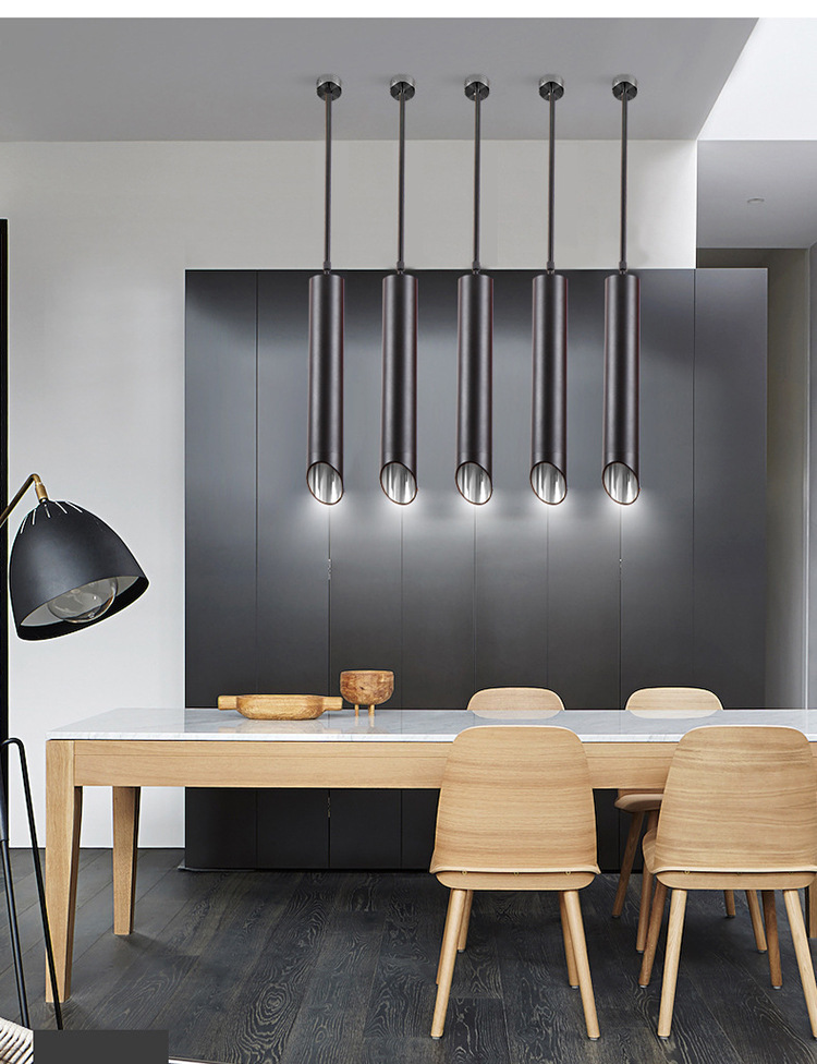 led射灯创意斜口吸顶灯长筒明装 现代简约圆柱型 吧台吊线灯餐厅