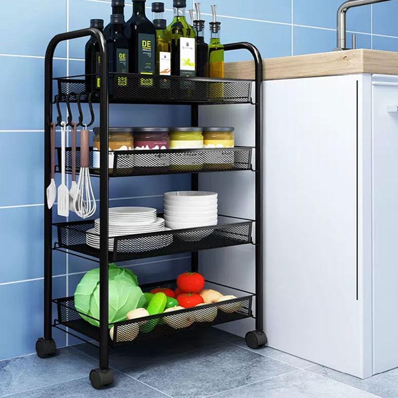 放东西厨房架子置物架落地木头家居床头柜置物架可移动小号复古