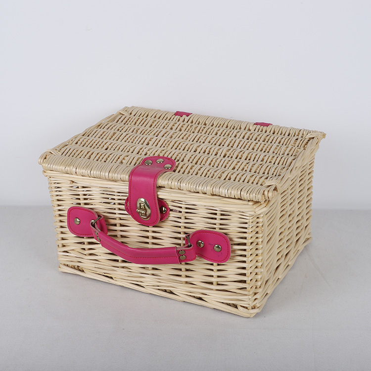 Wicker Packaging Basket Wine Box Shandong Wicker Factory Empty Picnic Basket Empty Storage Basket