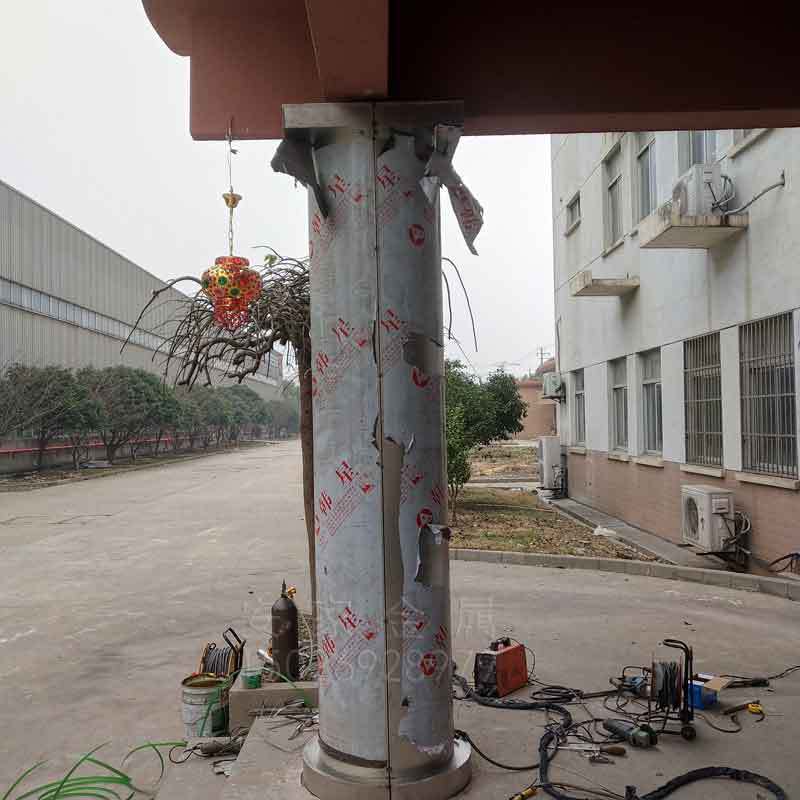定制不锈钢包边装饰 上海地区提供上门测量安装 不锈钢包圆柱子
