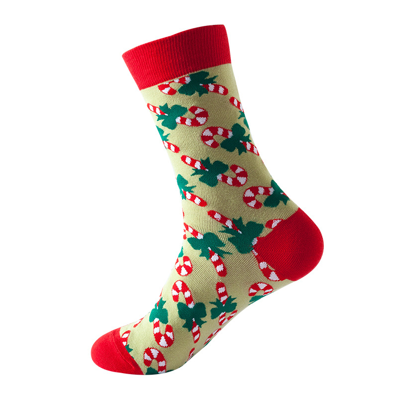 2024 New Christmas Socks Autumn and Winter European and American Ins Fashion Socks Amazon Mid-Calf Length Socks Cross-Border Christmas Socks