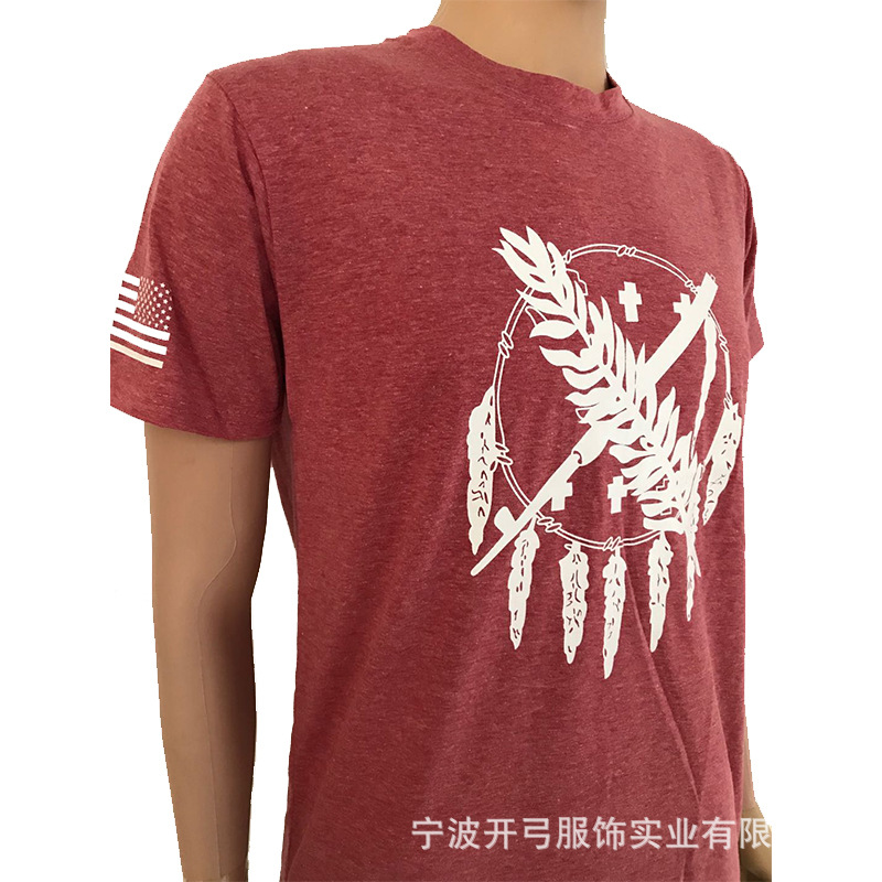 tcr雪花衫美码圆领t恤衫厂家加工生产 外贸新款tshirt