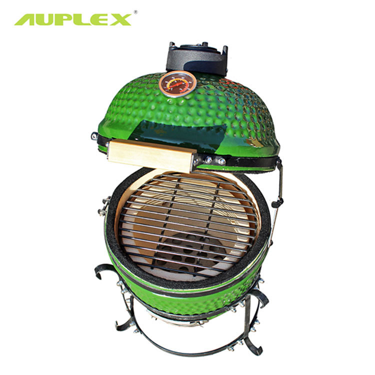 auplex 阿普莱斯13英寸陶瓷烧烤炉 草绿便携式别墅阳台聚餐烟熏炉