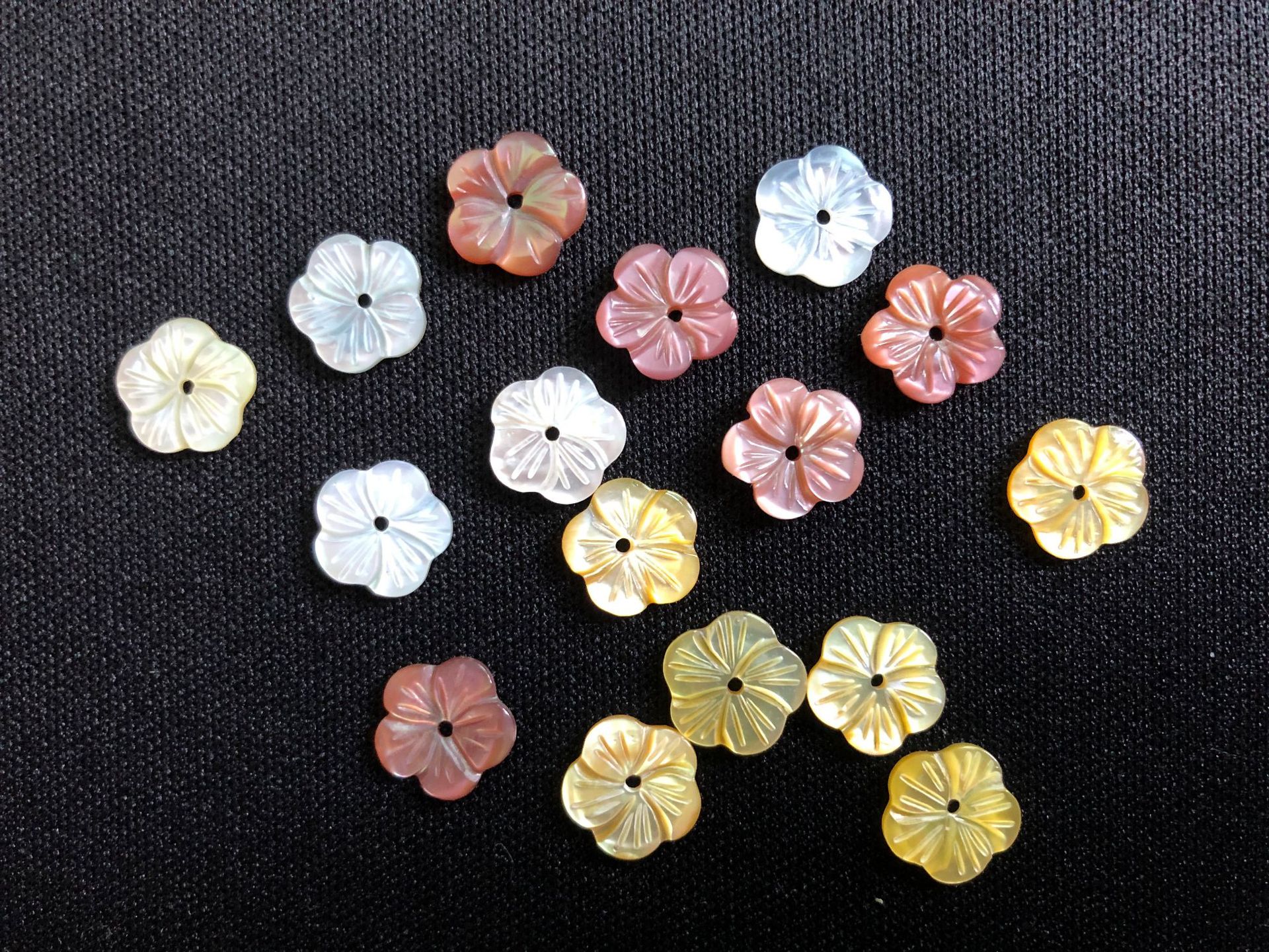 海水贝壳天然白碟贝手饰配件贝壳合五瓣梅花型花贝壳饰品厂家直销