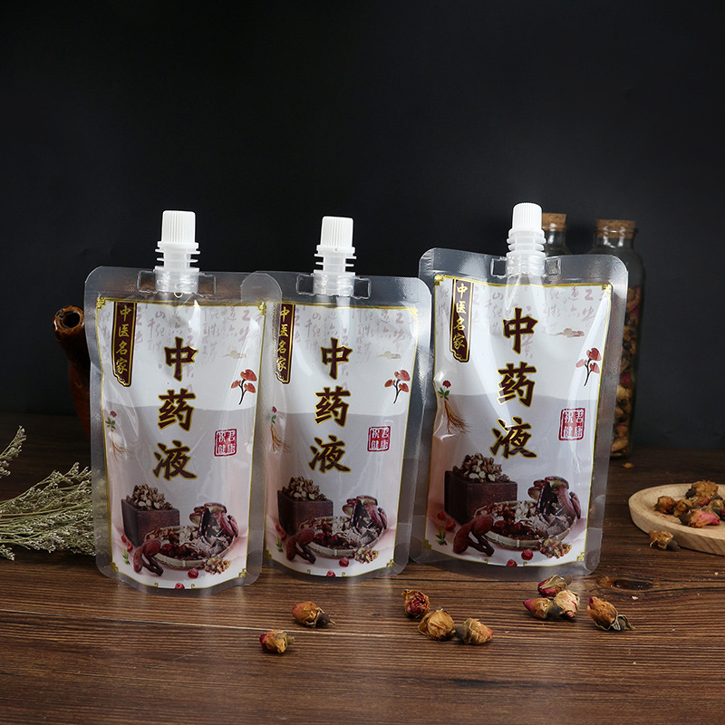 Nozzle Bag Soybean Milk Beverage Bag Milk Tea Bag Disposable Traditional Chinese Medicine Bag Liquid Bag Transparent Doypack Packing Bag