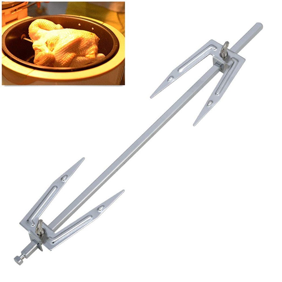空气炸锅烤鸡叉 烤箱烤鸡叉电烤炉旋转烤叉烤杆转轴烤鸡固定叉