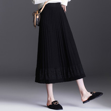 秋冬新款韩国纯色厚款百褶裙通勤百搭好版型垂感针织半身长裙0646