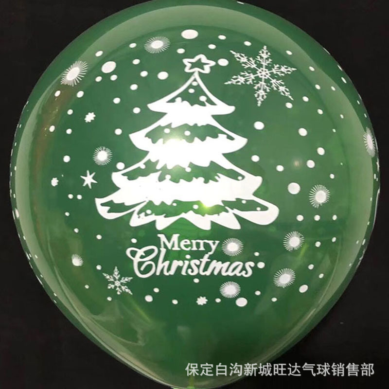 Wholesale 12-Inch 2.8G Christmas Balloon Cartoon Printed Balloon Christmas Party Decoration Balloon 100