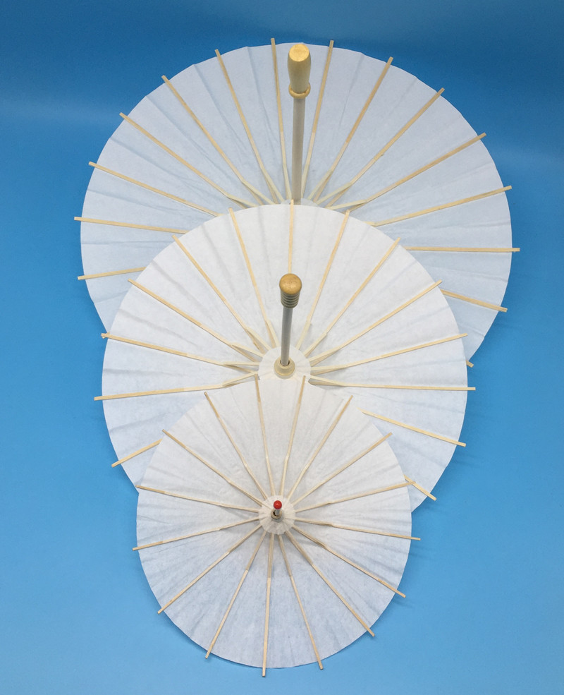 白色纸伞儿童diy手工材料空白油纸伞 绘画纸伞空白纸伞厂家直销