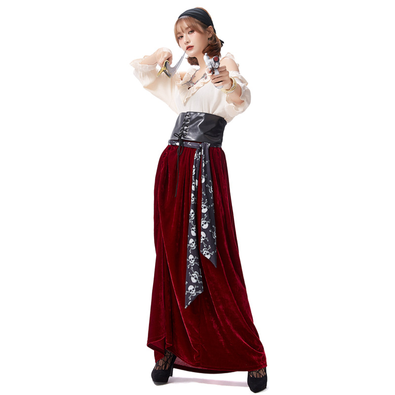 成人cosplay扮演服装 万圣节游乐场扮演女海盗pirate服套装
