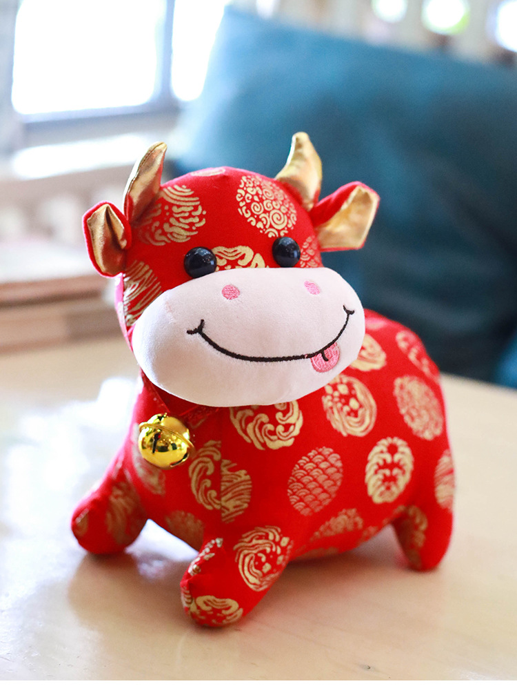 2021年牛年吉祥物公仔毛绒玩具生肖牛玩偶布娃娃小牛年会礼物定制