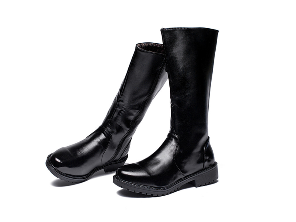 成人高筒马靴男女演出靴子长筒靴骑士乐队表演皮靴