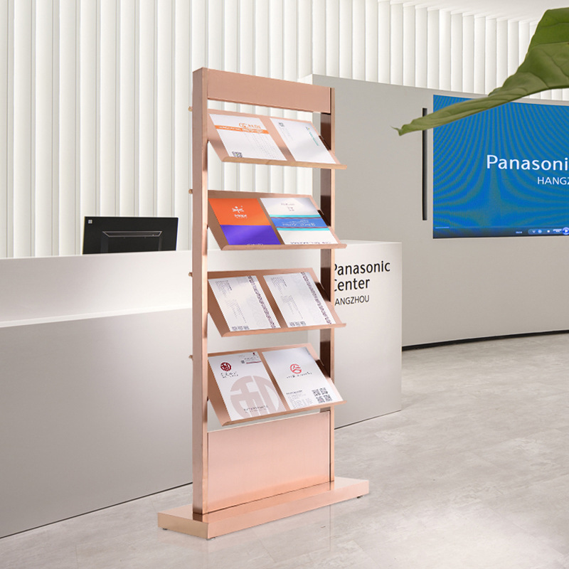 资料架落地立式置物架宣传册单页收纳报刊杂志架售楼户型图展示