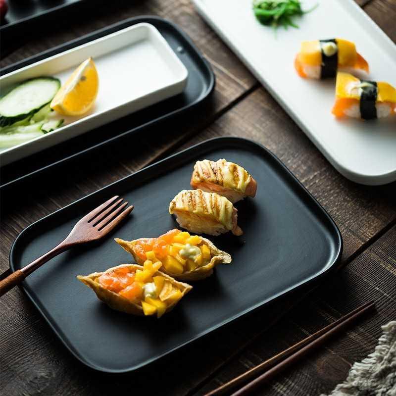 长方形寿司盘北欧餐具创意长条盘子西餐餐盘西式甜点蛋糕摆盘托