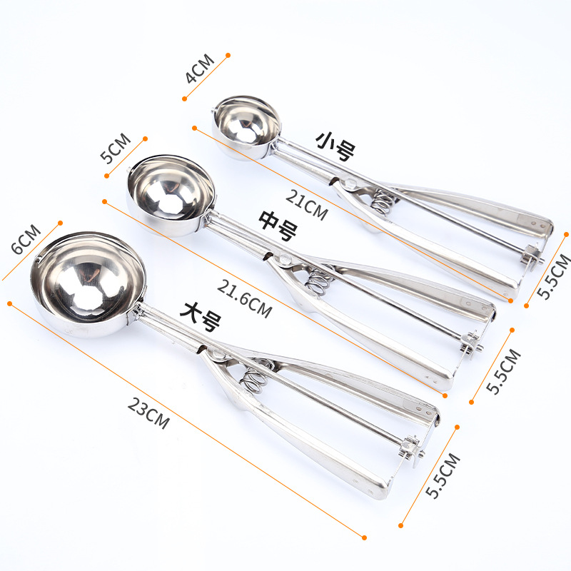 Factory Spot Direct Sales High Quality Stainless Steel Ice-Cream Spoon Ice Cream Spoon Fruit Scoop Ice-Cream Spoon