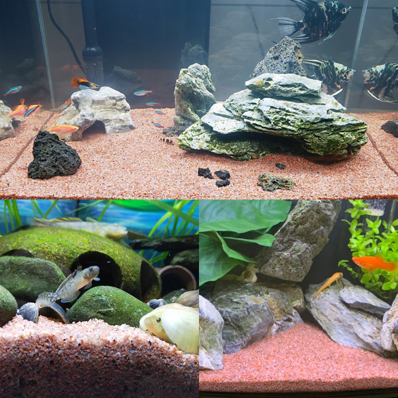 雨林沙红沙南美原生鼠鱼沙子鱼缸造景底沙化妆沙细底砂鼠沙石榴沙